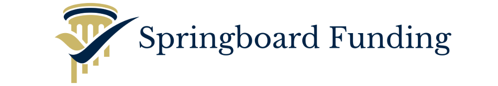 Springboard Funding Logo of Springboard Funding with a stylised check mark and gold accent.