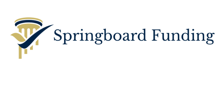 Springboard Funding Logo of Springboard Funding with a stylised hand and blue text.